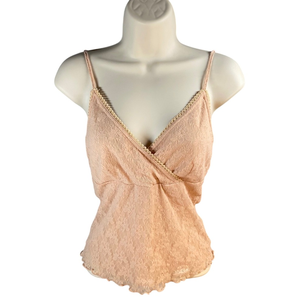 Vintage Y2k‎ Babydoll Tank Top Womens Small Lace Coquette Romantic Fairy